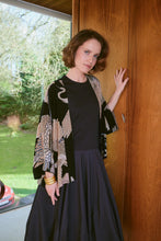 Load image into Gallery viewer, One Hundred Stars Crane Black Crepe Kimono