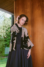 Load image into Gallery viewer, One Hundred Stars Crane Black Crepe Kimono
