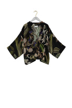 Load image into Gallery viewer, One Hundred Stars Orchid Black Crepe Kimono