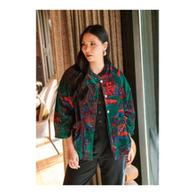 Load image into Gallery viewer, One Hundred Stars Velvet Jacket Pagoda Forest Green