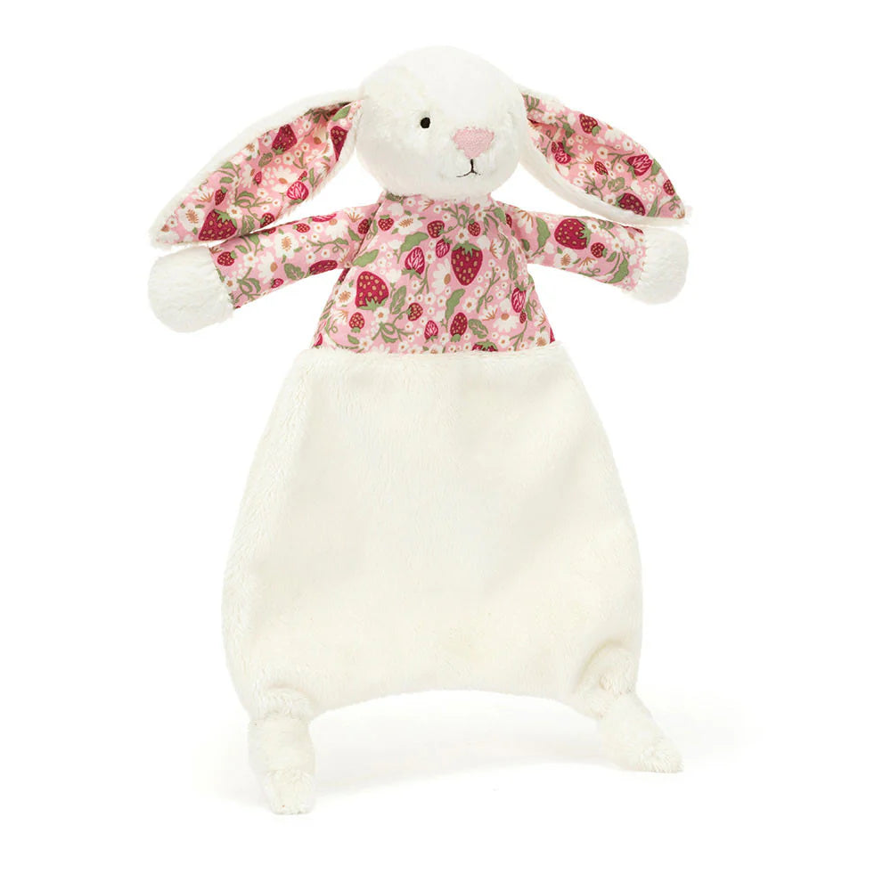 Jellycat Blossom Cream Bunny Comforter Berry