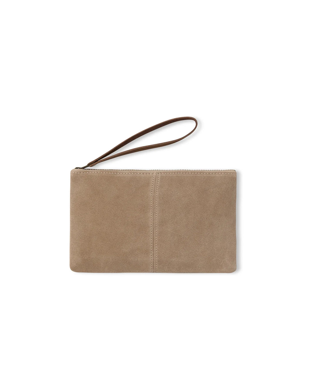 Chalk Kensington Pouch Bag Stone Suede