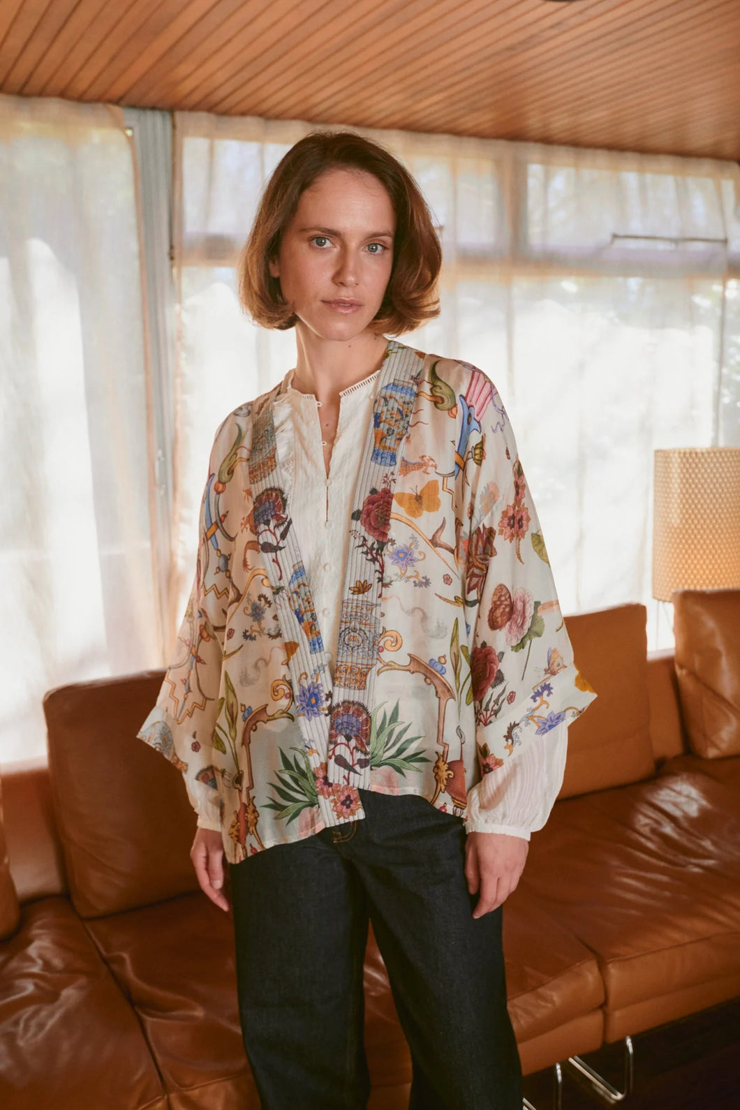 One Hundred Stars Cornucopia Ivory Kimono