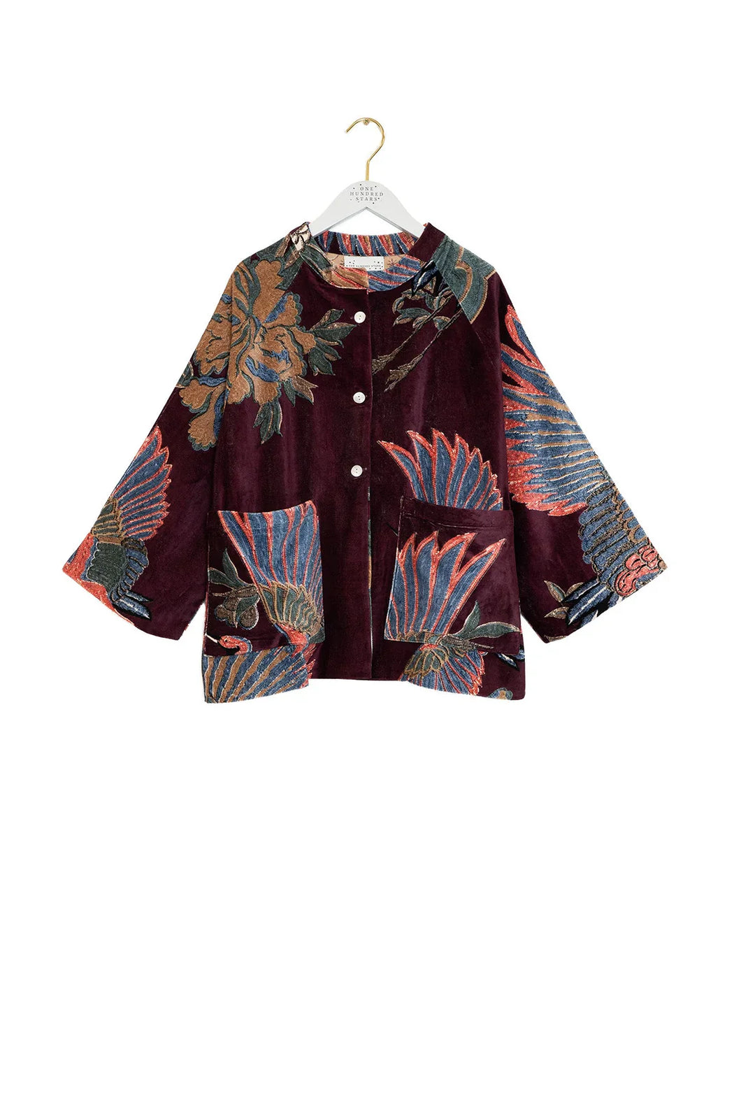 One Hundred Stars Velvet Jacket Crane Plum