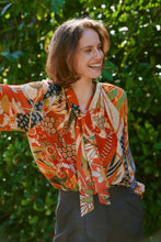 Load image into Gallery viewer, One Hundred Stars Fans Scarlet PussyBow Blouse
