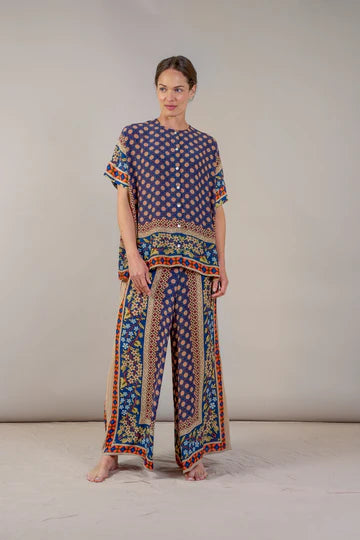 One Hundred Stars Moorish Blue Tea Blouse
