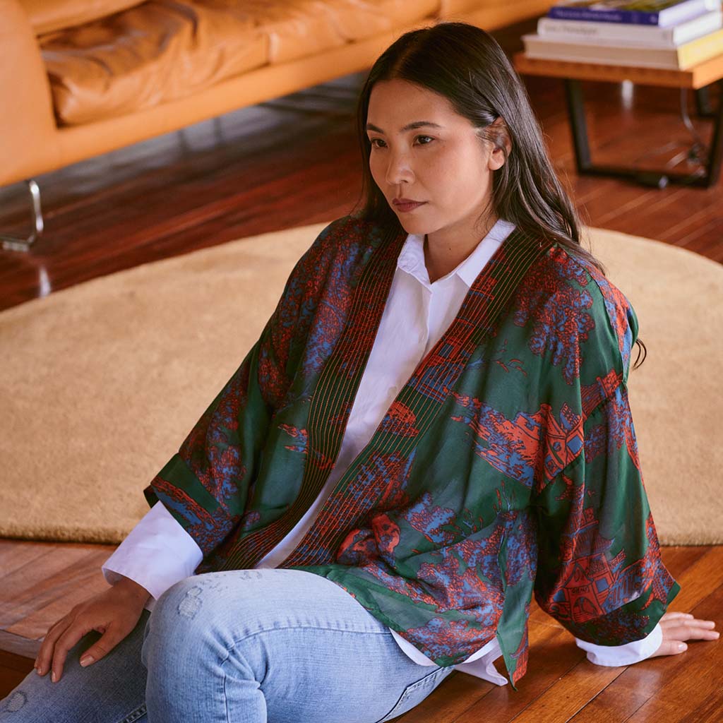 One Hundred Stars Pagoda Forest Kimono