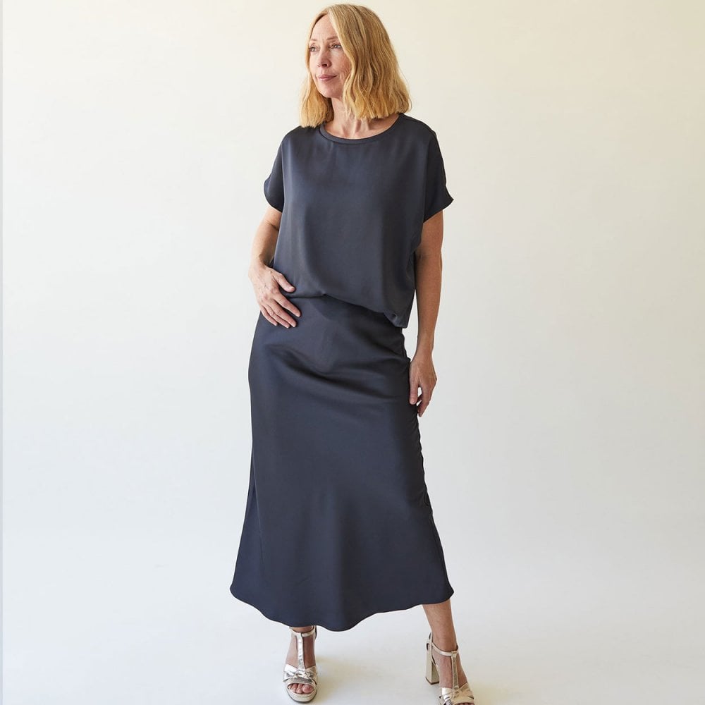 Chalk Maeve Skirt Gun Metal