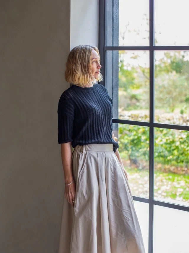 Chalk Dayna Knit Top Black