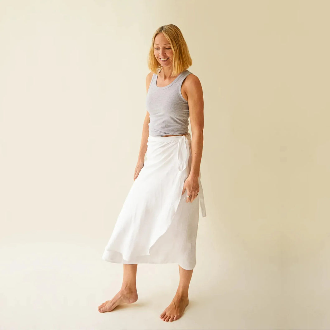 Chalk Sadie Skirt White Linen