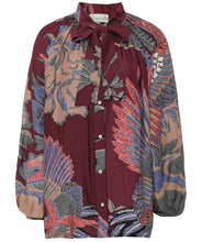 Load image into Gallery viewer, One Hundred Stars Plum Pussy Bow Blouse
