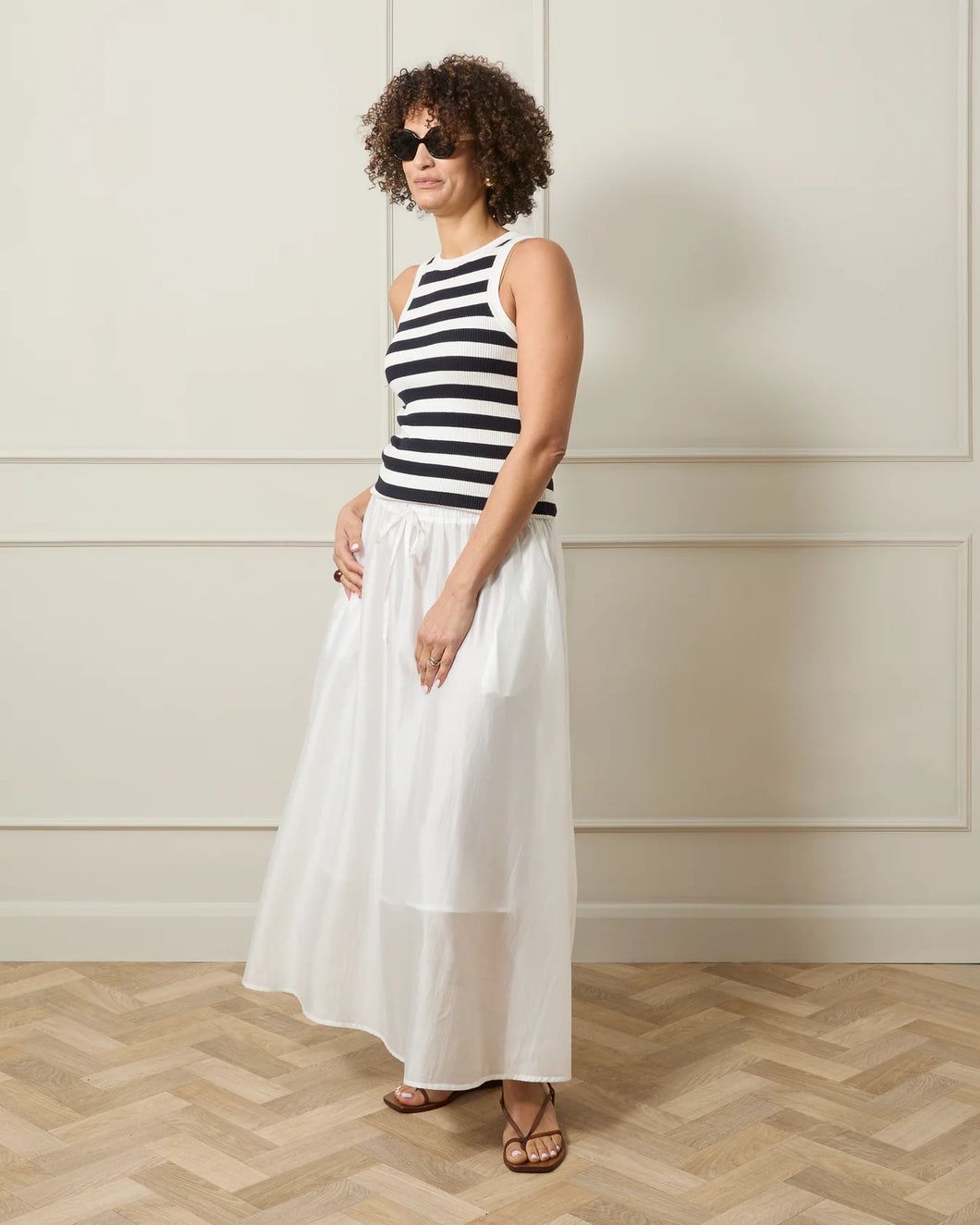 Chalk Indy Stripe Vest Cream / Navy