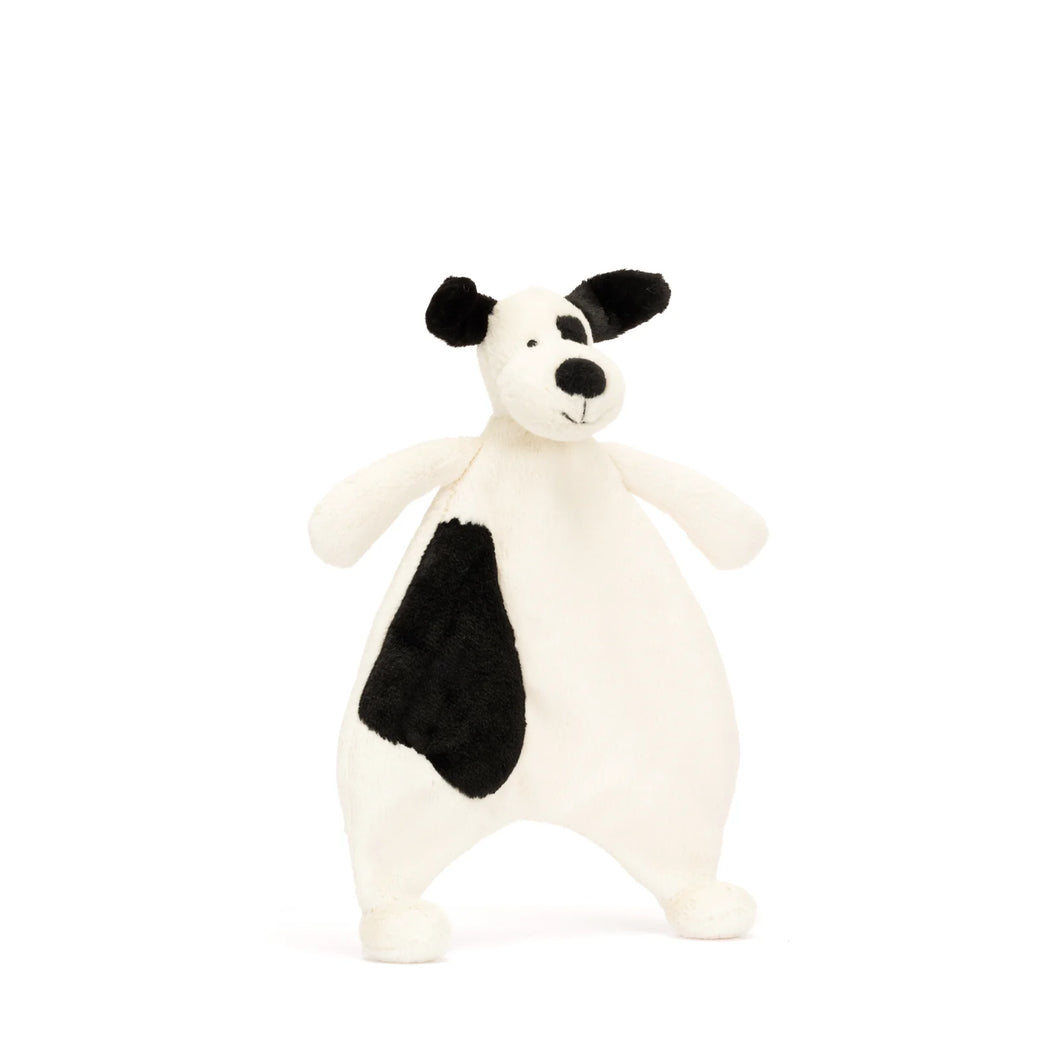 Jellycat Bashful Black and Cream Puppy Comforter
