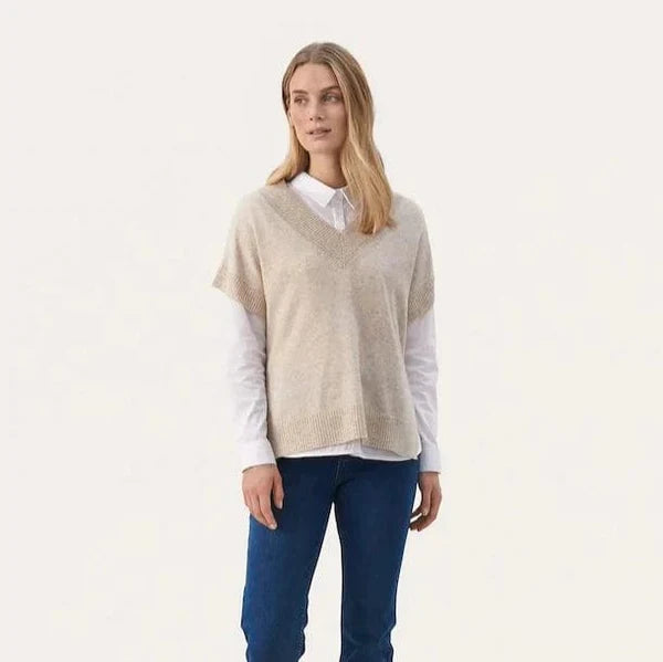 Part Two Hevin Cashmere Pullover Natural Melange