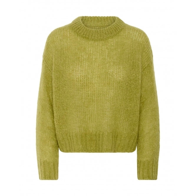 Part Two Sille Chunky Mohair Jumper Green Olive